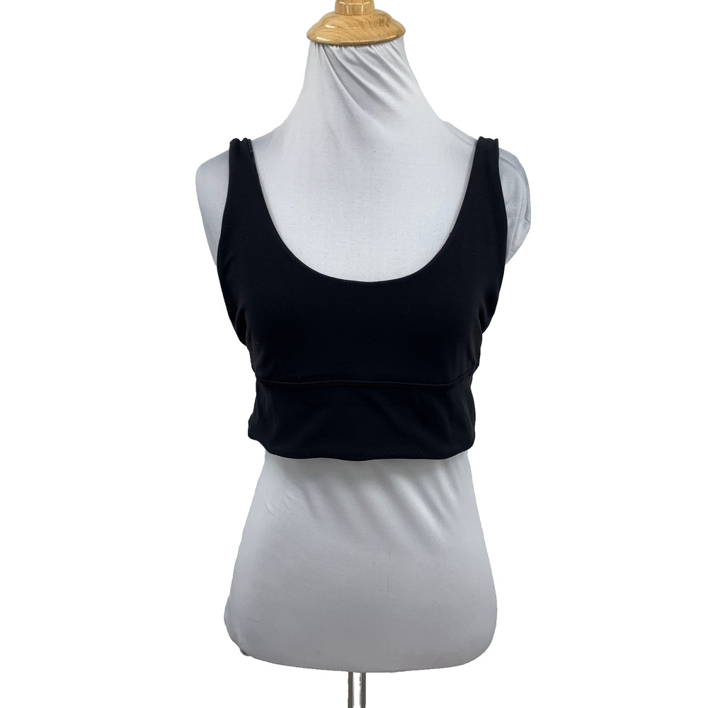Lululemon Sports Bra Womens 10 Black Graphite Align Reversible Scoop Neck Unpad
